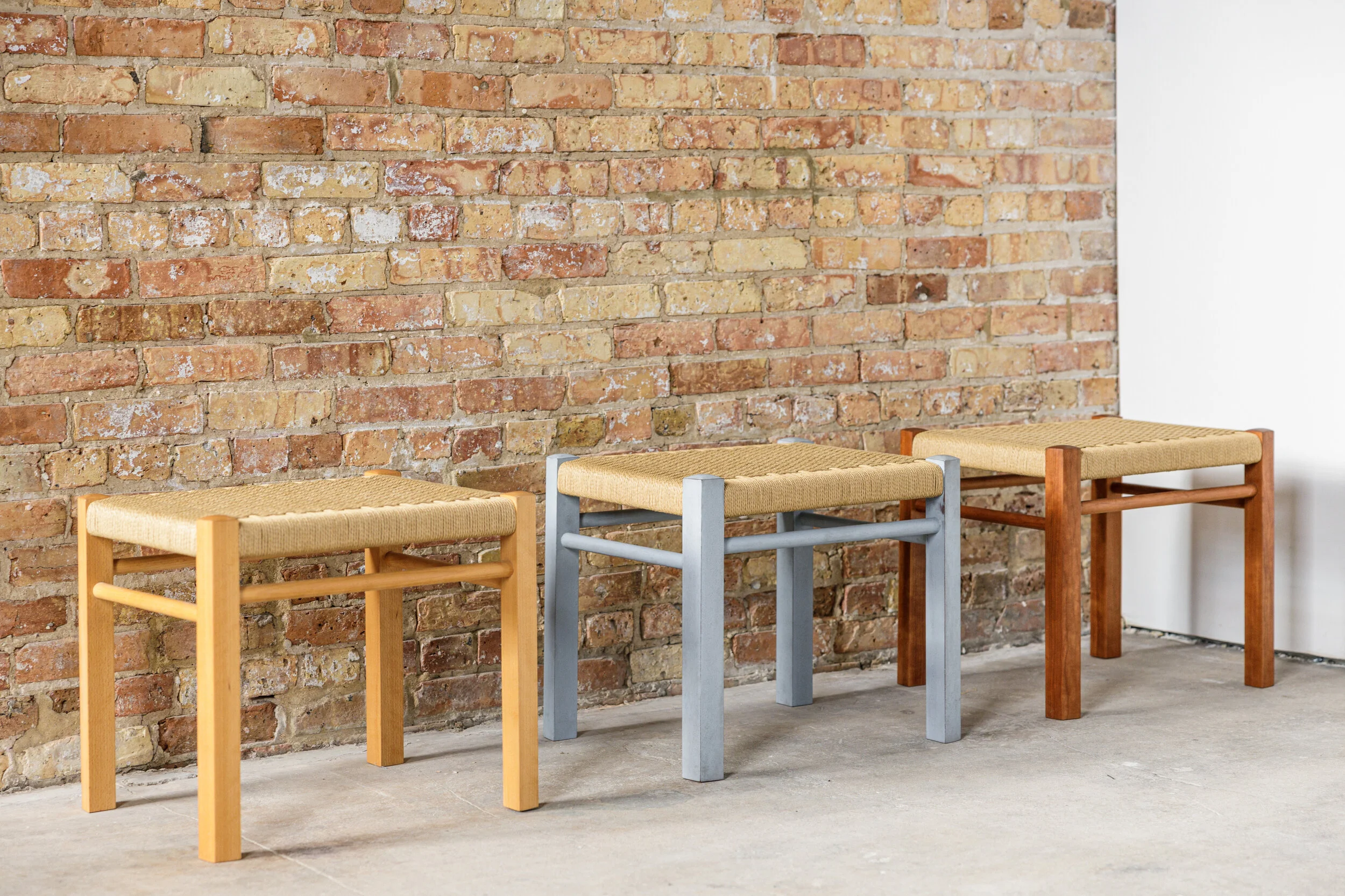 Woven stools — “ISNO Custom Furniture, Cabinetry and Woodworking